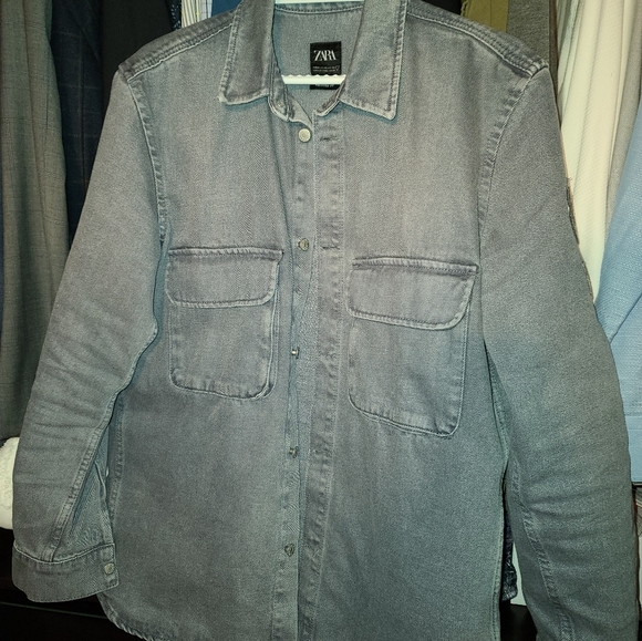 Zara M Grey Denim Overshirt - Picture 4 of 9